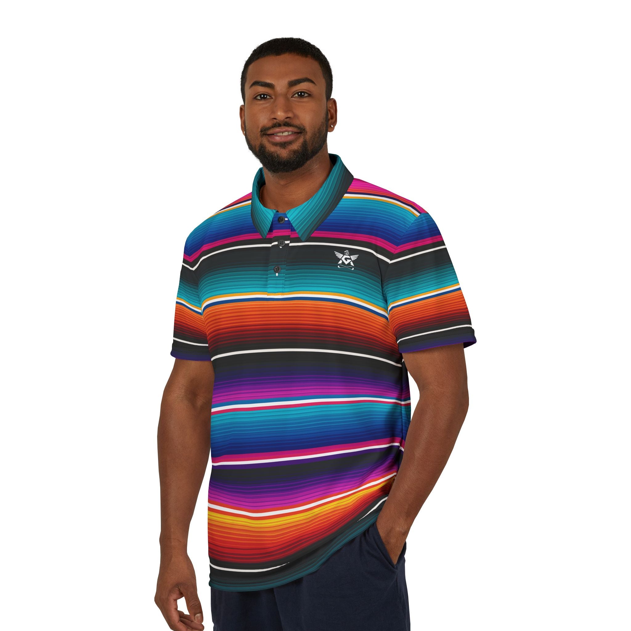 Electric Limón Serape Polo – Azteca Greens