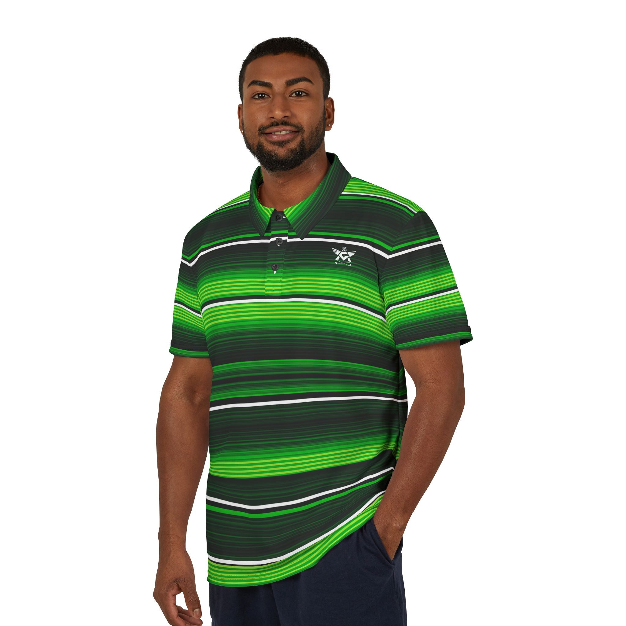 Electric Limón Serape Polo – Azteca Greens