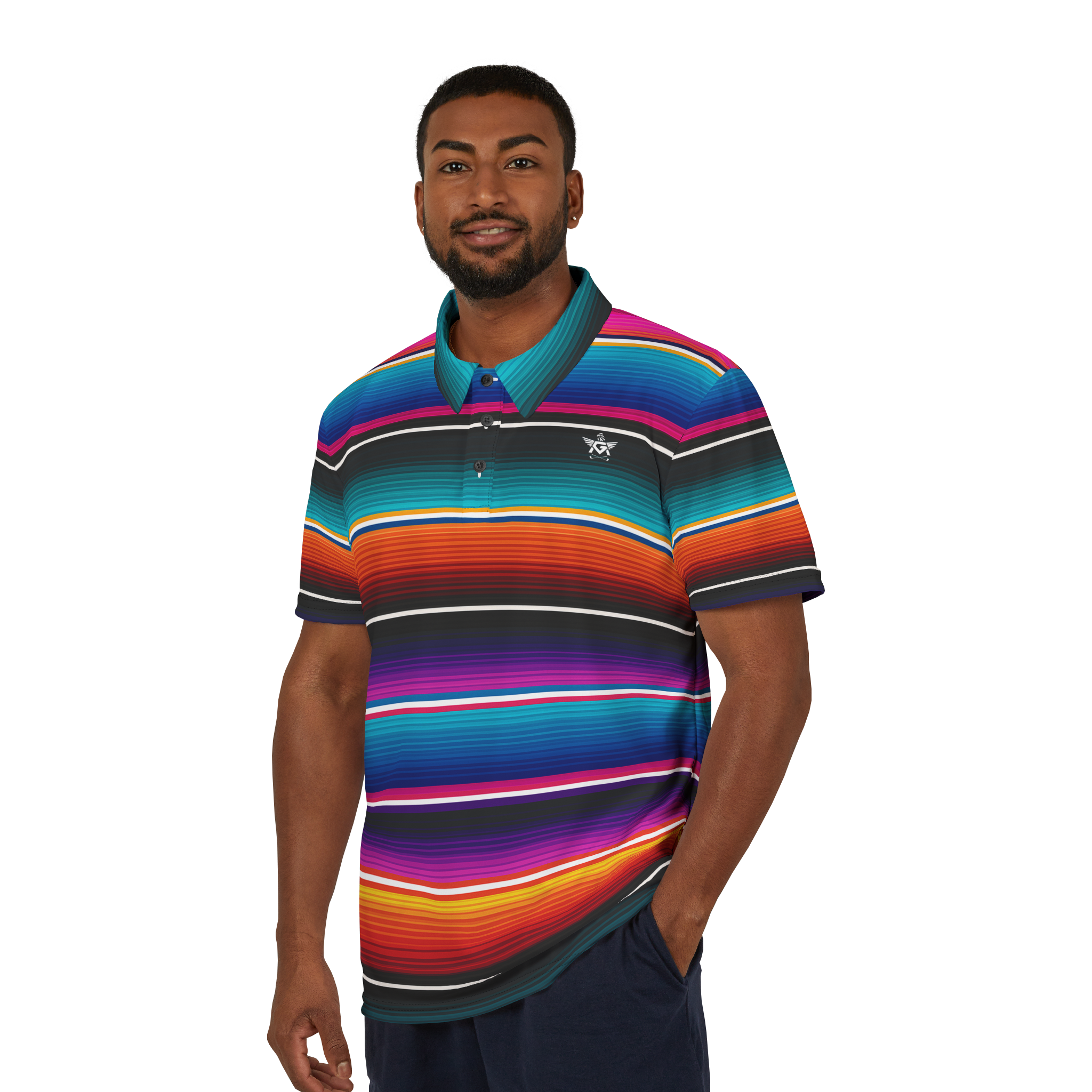 Fiesta Coral Serape Polo